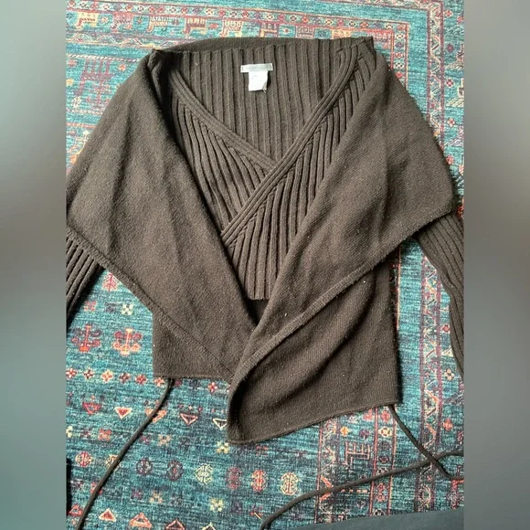 Sarah Pacini Brown Ribbed Knit Sweater - Picture 2 of 5